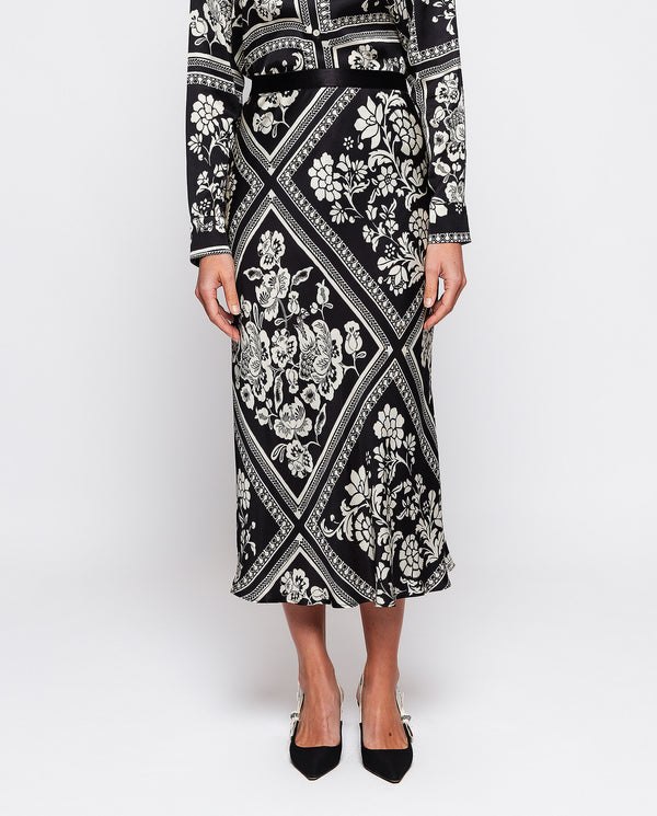 Black & white midi print skirt by MIRTO