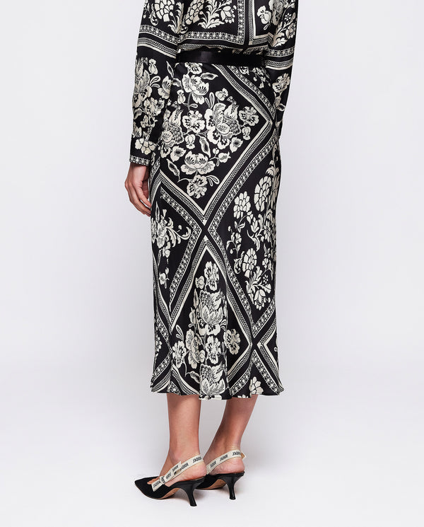 Black & white midi print skirt by MIRTO