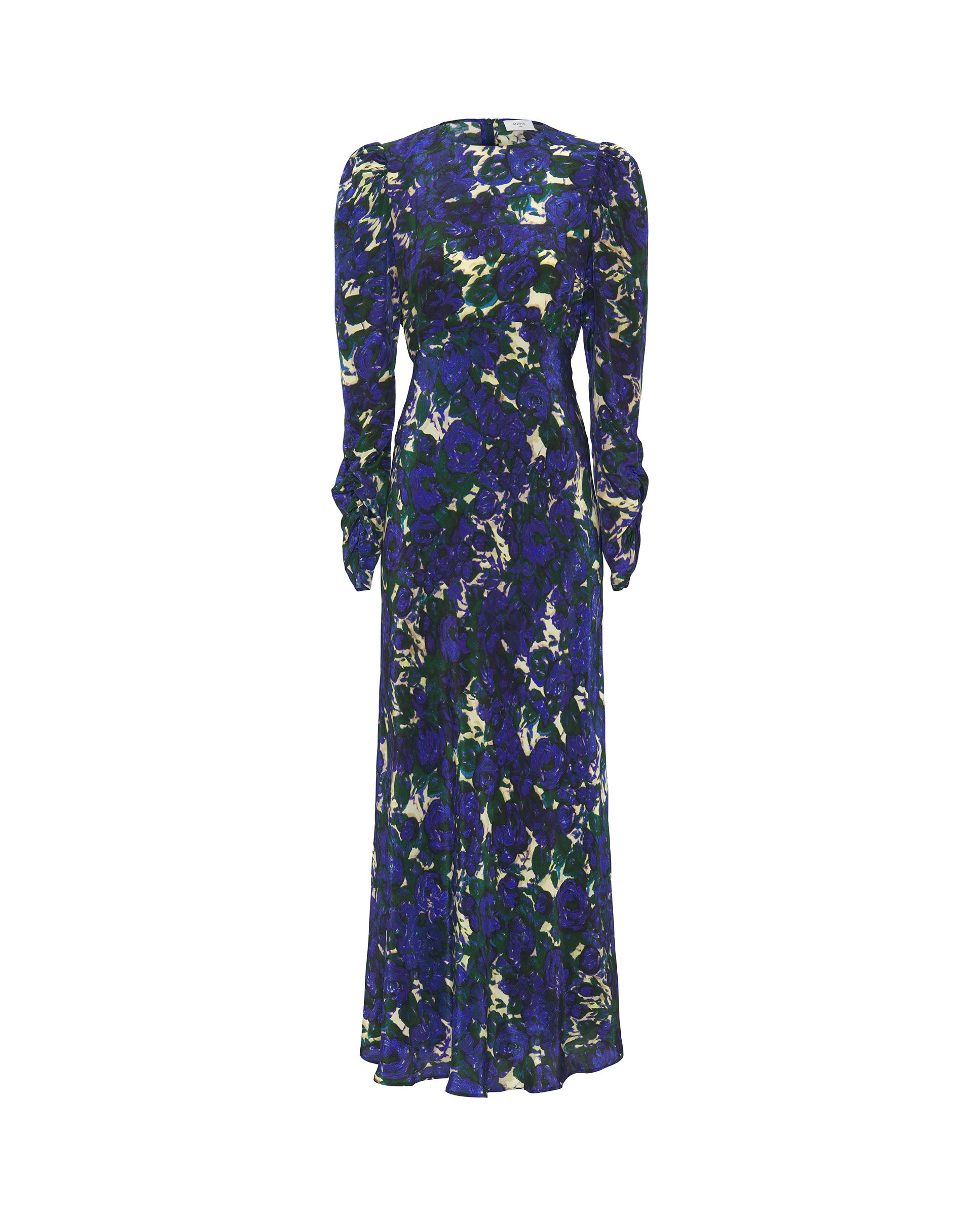 Blue & green floral print dress by MIRTO