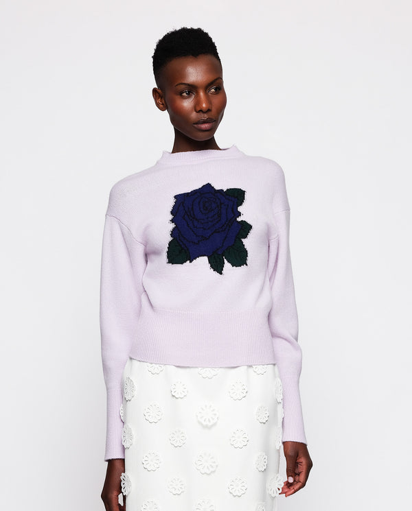 Lavender floral jacquard jumper by MIRTO