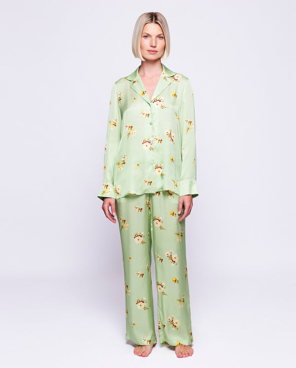 Candy green floral print pajamas by MIRTO