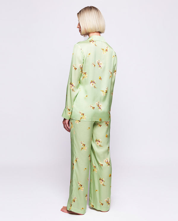 Candy green floral print pajamas by MIRTO