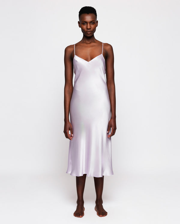 Mauve silk slip dress by MIRTO