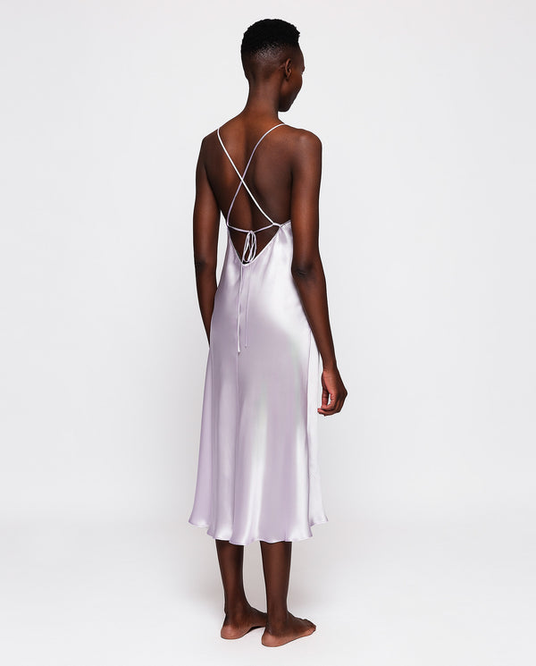 Mauve silk slip dress by MIRTO