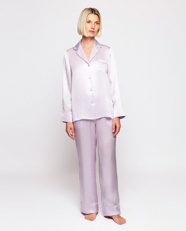 Mauve silk pajamas by MIRTO