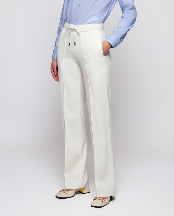 White stretch trousers