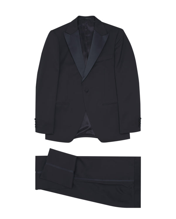 Pure Wool dark blue smoking suit