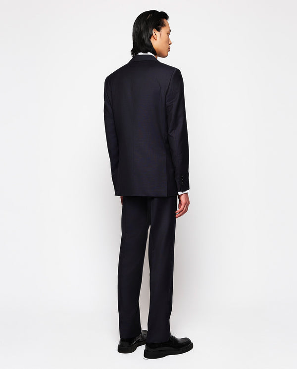 Navy blue super 110's wool fil a fil suit by MIRTO