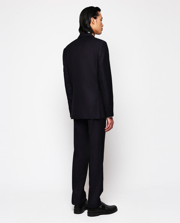 Navy blue honeycomb microseam pattern suit by MIRT