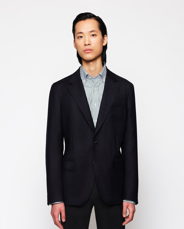 Navy blue cover microweave jacket by MIRTO