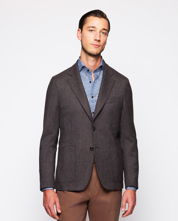 Brown wool blend jacket by MIRTO