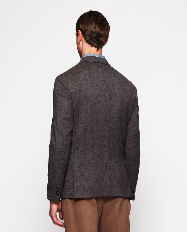 Brown wool blend jacket by MIRTO