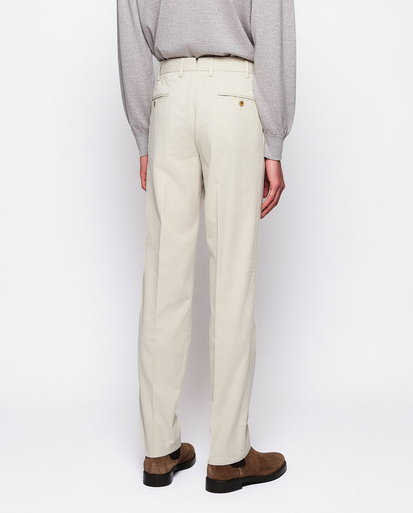 Ivory cotton chino trousers