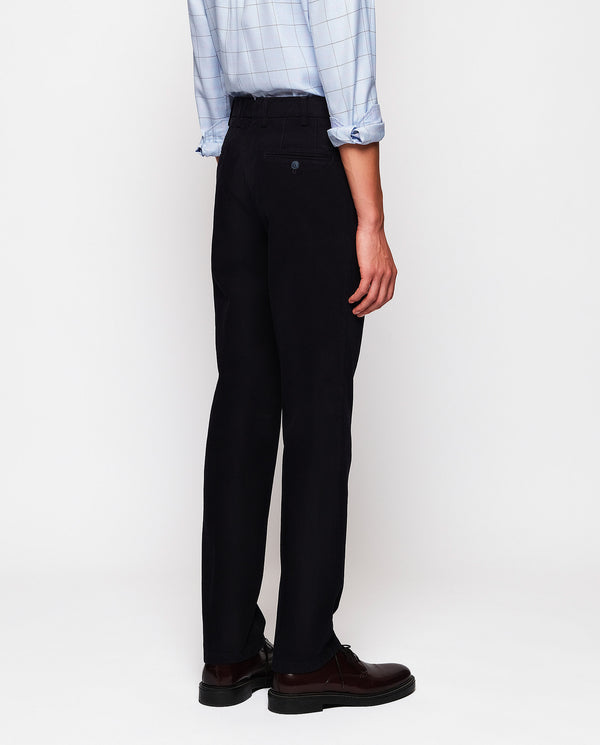 Navy blue cotton chino trousers by MIRTO