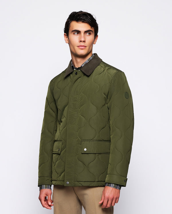 Green quilted jacket