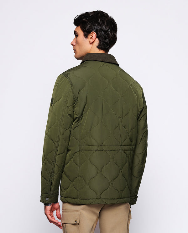 Green quilted jacket