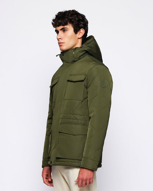 Khaki quilted field jacket