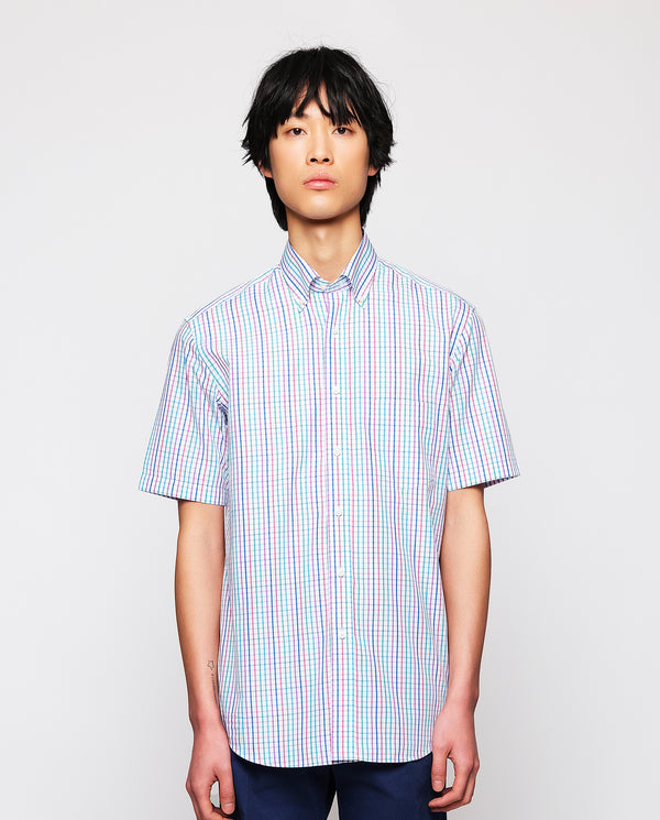 Multicolor cotton plaid casual shirt