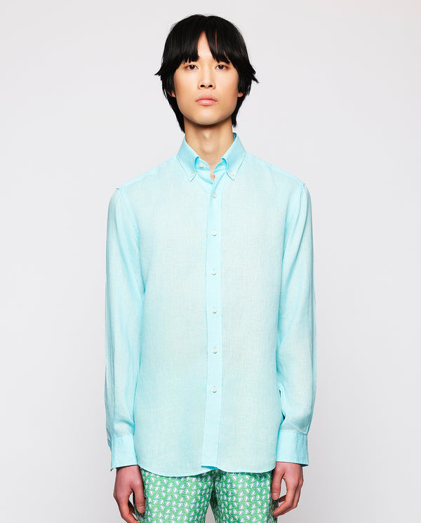 Pale blue linen casual shirt