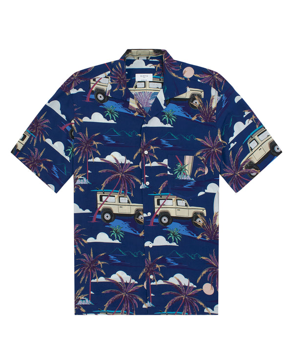 Blue print Hawaiian shirt