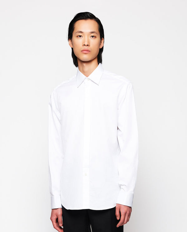 White double cuff cotton dress shirt by MIRTO