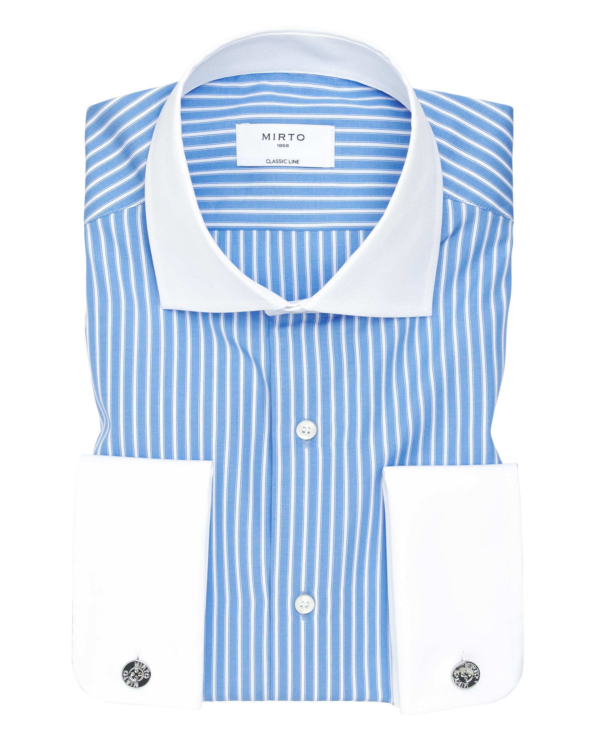 Dress shirt with white double cuff & collar by MIR