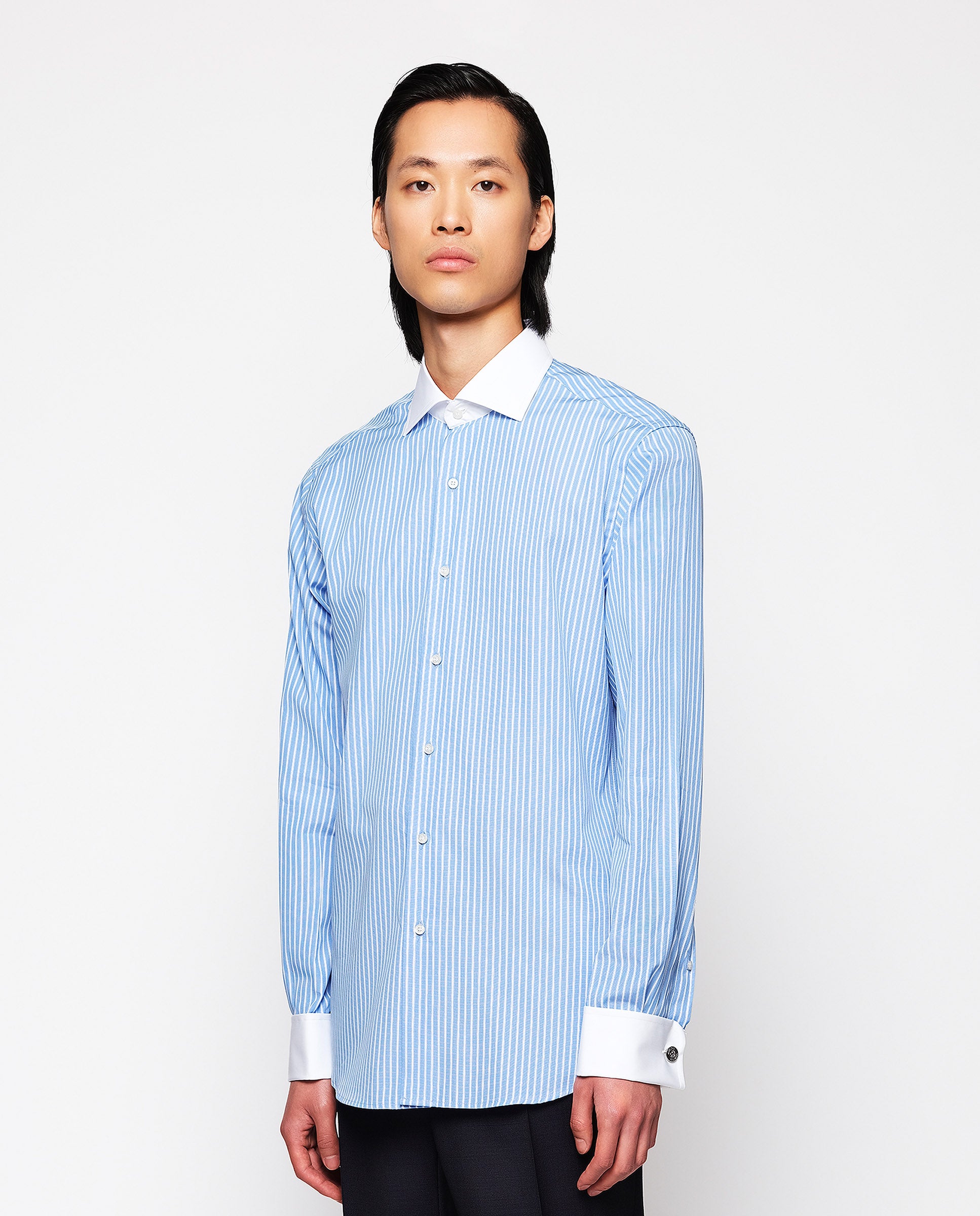 Dress shirt with white double cuff & collar by MIR