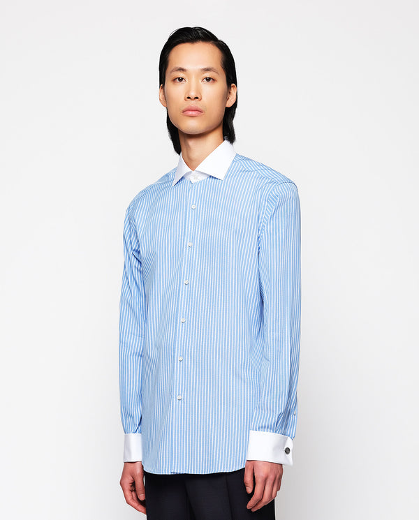 Dress shirt with white double cuff & collar by MIR