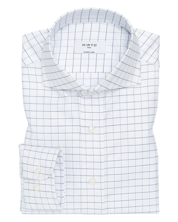 White dress shirt with blue plaid by MIRTO