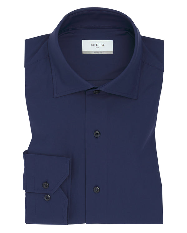 NAVY BLUE CLASSIC FIT TECHNICAL DRESS SHIRT by MIR