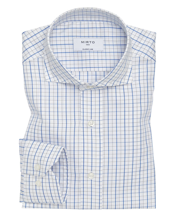 White dress shirt with blue plaid by MIRTO