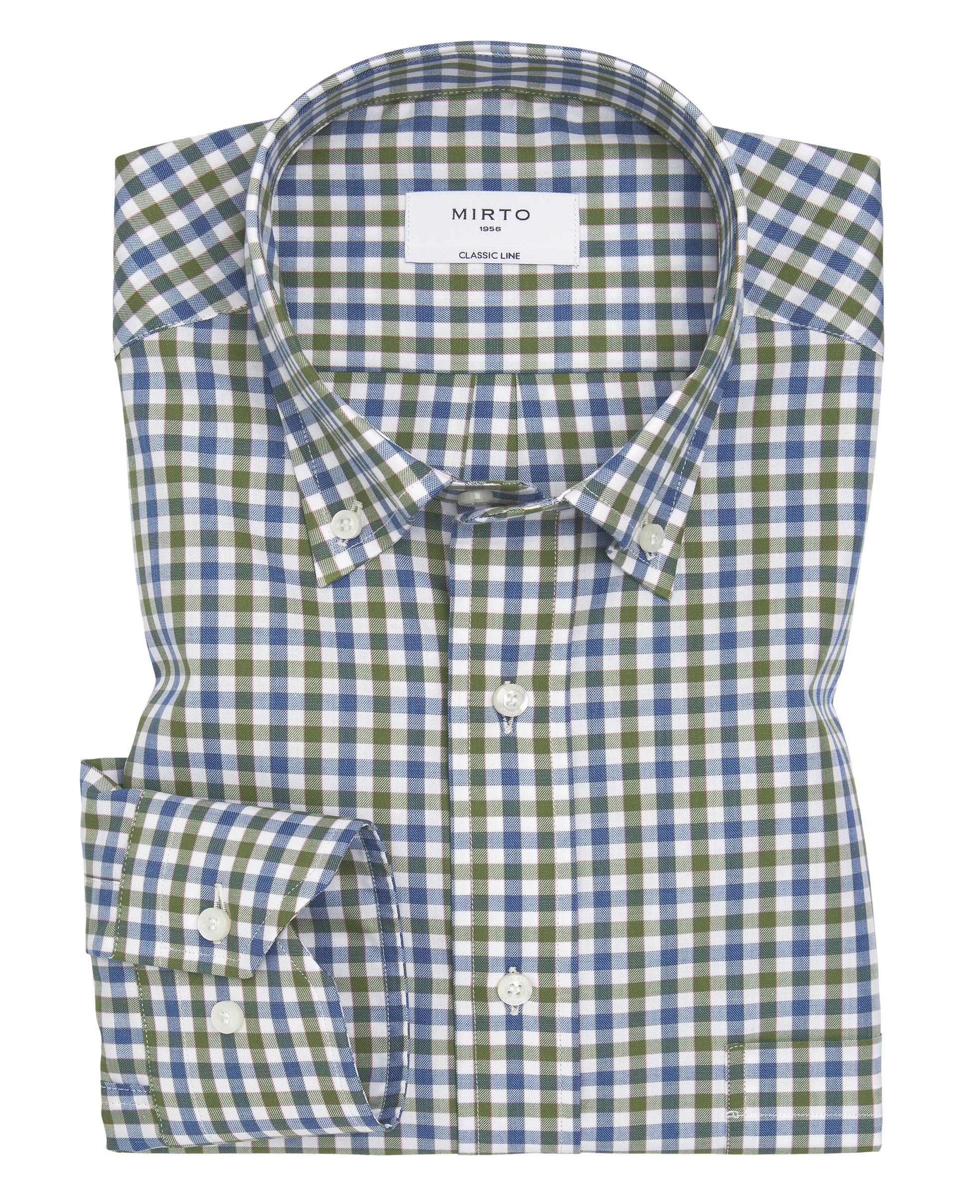 Green & blue plaid casual shirt by MIRTO