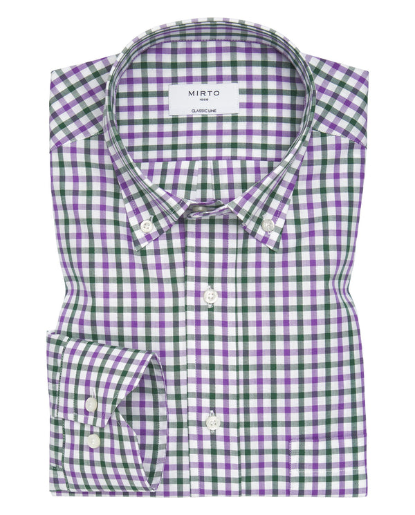 Long-sleeve casual plaid shirt by MIRTO