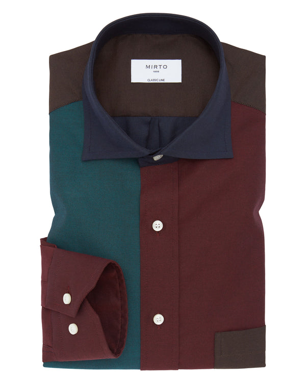 Multicolor patchwork casual shirt by MIRTO