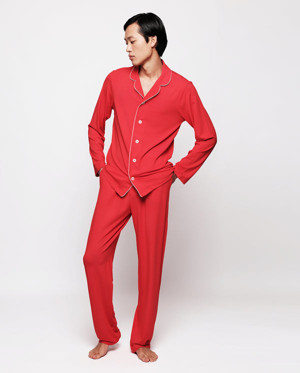 Long red modal fabric pajamas