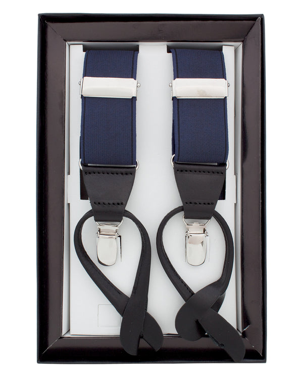 Clip & button navy braces