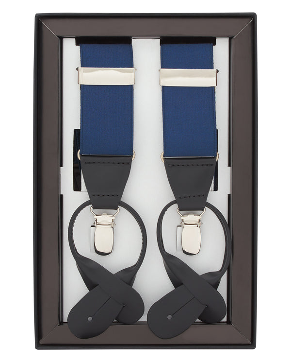 Clip & button royal blue braces