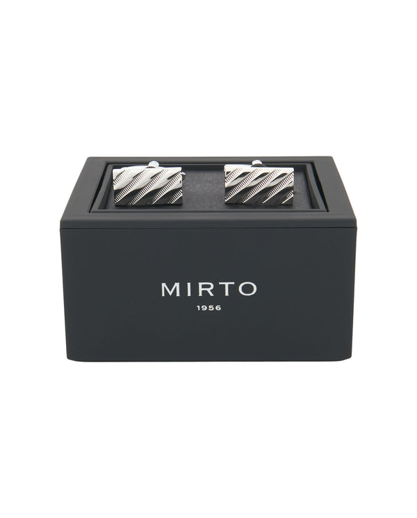 Raised-effect rectangular cufflinks by MIRTO