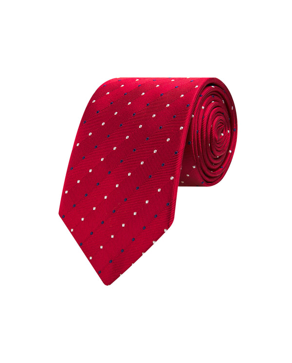 Red dot silk tie