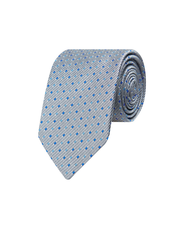 Gray jacquard silk tie