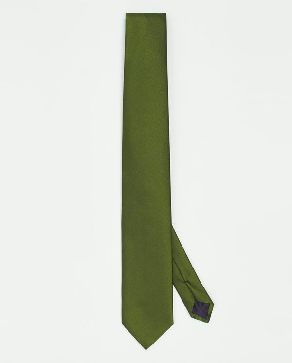 Green jacquard silk tie