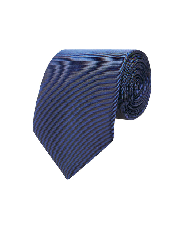 Navy blue jacquard silk tie