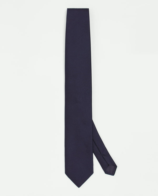 Navy blue jacquard silk tie