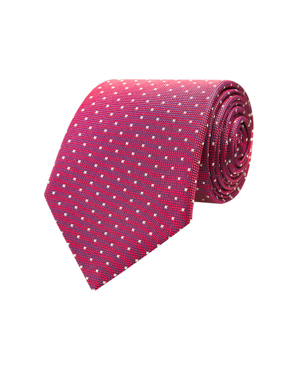 Maroon dot silk tie