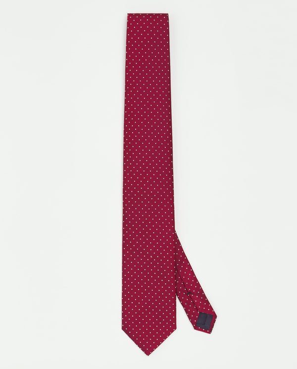 Maroon dot silk tie