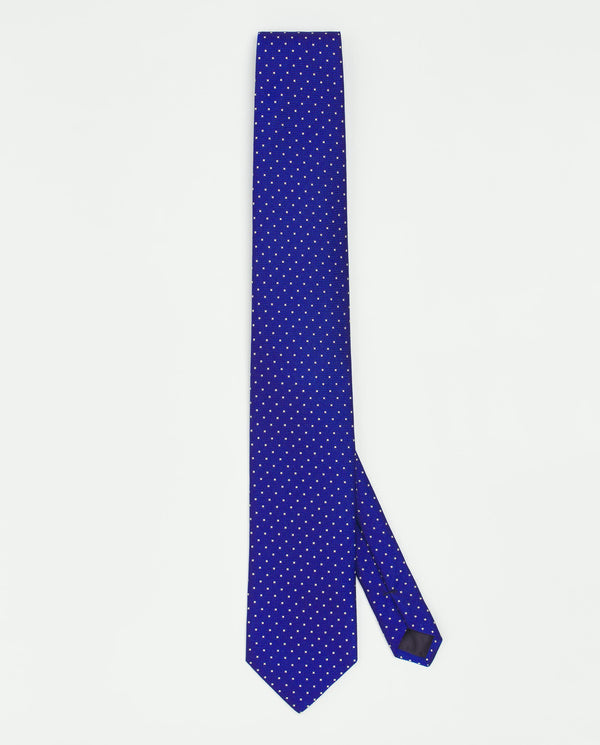 Blue dot silk tie