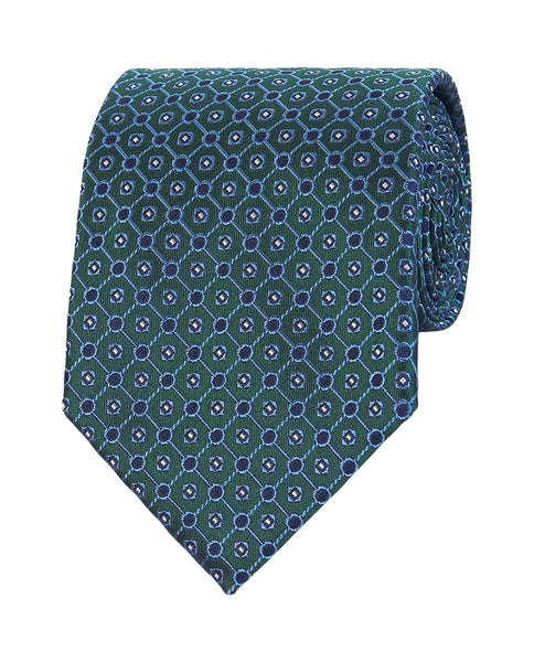 Dark green jacquard silk tie – 88874-0003