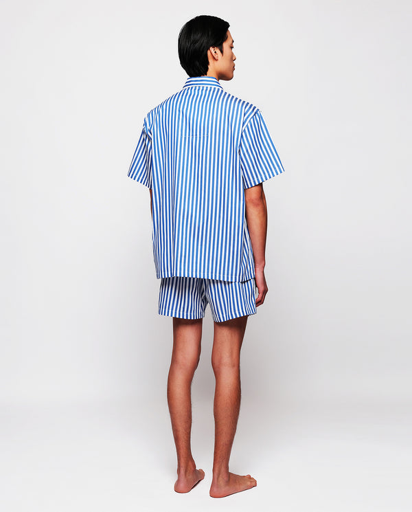 Blue cotton striped short pajamas by MIRTO