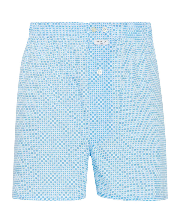 Blue cotton print boxers by MIRTO
