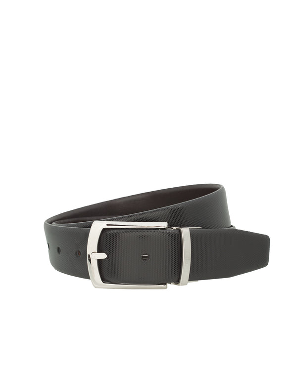 Brown & black reversible leather belt